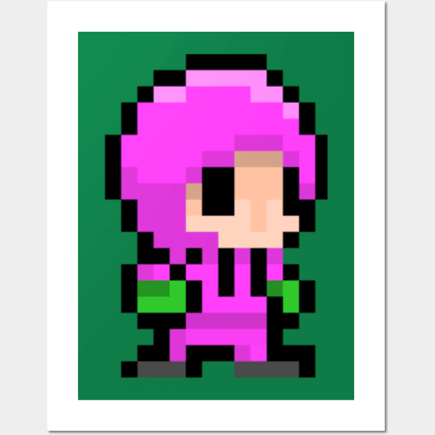 pixelated pink hoodie little man Wall Art by sweendle